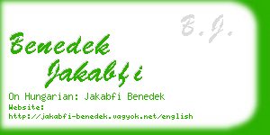 benedek jakabfi business card